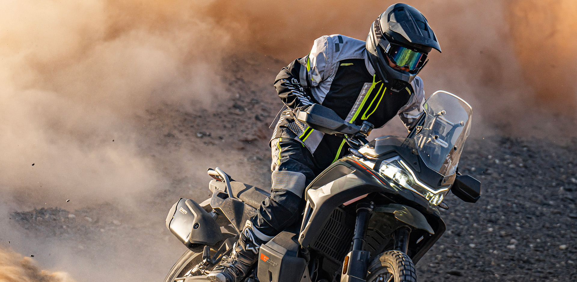 The CFMOTO 1000MT-X in its element